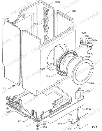 Взрыв-схема стиральной машины Zanussi FJ1214 - Схема узла Cabinet + armatures