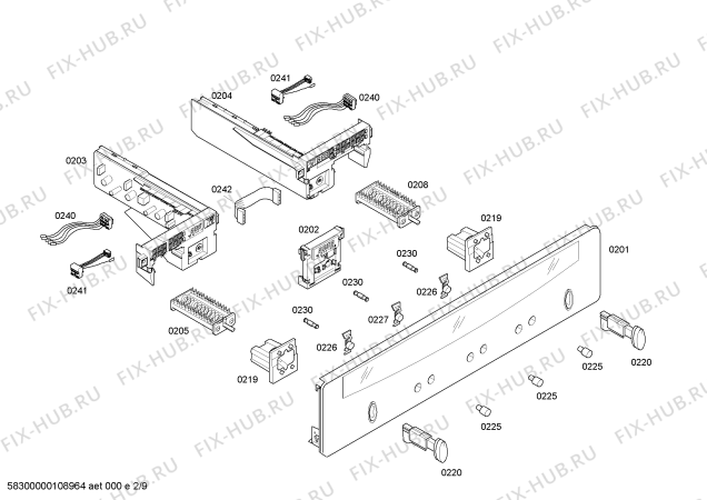 Схема №8 U1644N0GB с изображением Панель управления для плиты (духовки) Bosch 00446313