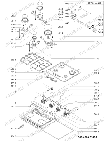 Схема №1 AKR 351/IX с изображением Накладка для плиты (духовки) Whirlpool 480121104618