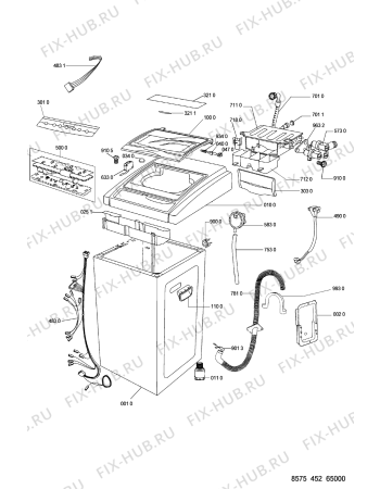 Схема №1 AWG 841 с изображением Ручка (крючок) люка для стиралки Whirlpool 481249818192