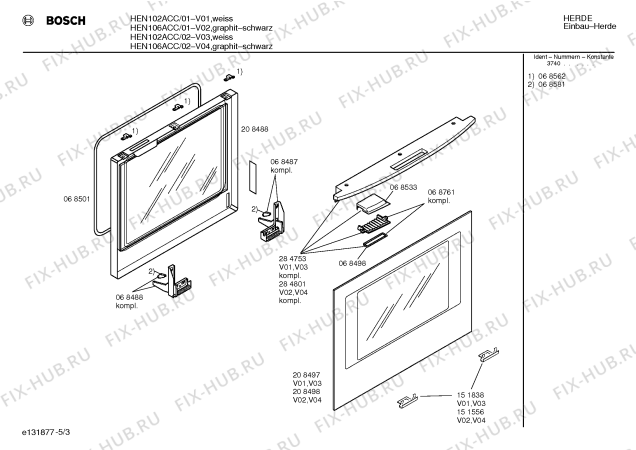 Схема №4 HEN106ACC с изображением Ручка управления духовкой для плиты (духовки) Bosch 00153013