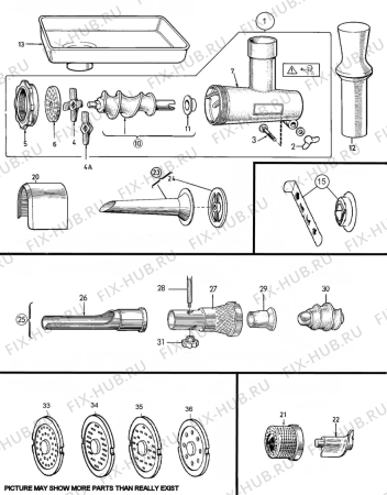 Взрыв-схема комплектующей Electrolux AKM3120W - Схема узла L30 Meat grinder  C