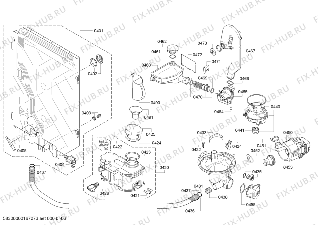 Схема №6 SBV69M50EU с изображением Силовой модуль запрограммированный для посудомоечной машины Siemens 00659815