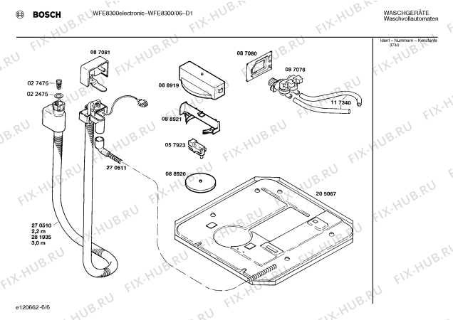 Схема №5 WFE8300 WFE8300 ELECTRONIC с изображением Ручка для стиралки Bosch 00088102