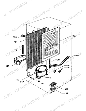 Взрыв-схема холодильника Zanussi Z6245 - Схема узла Cooling system 017