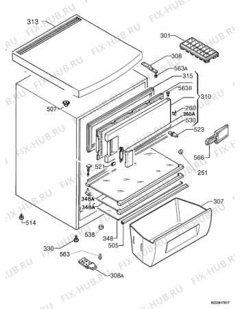 Взрыв-схема холодильника Electrolux TK13712 - Схема узла Housing 001