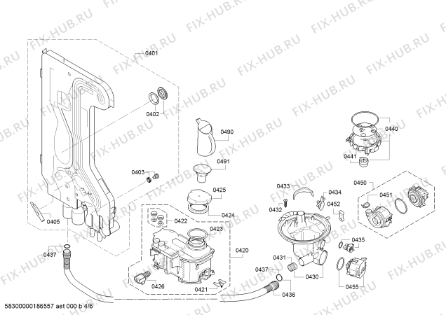 Схема №6 SMS40C22EU Silence, Serie 4 с изображением Силовой модуль запрограммированный для посудомоечной машины Bosch 12009331