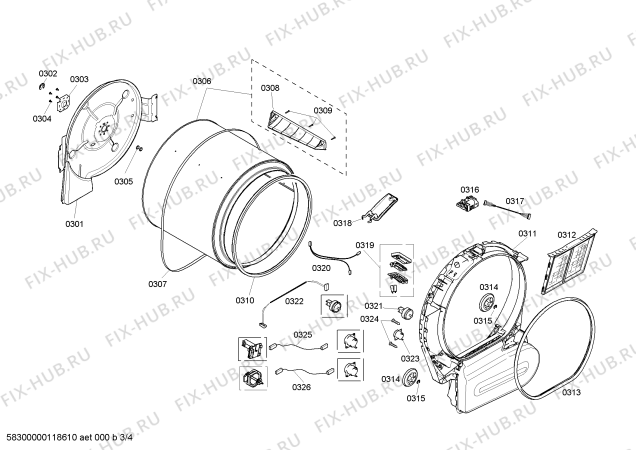 Взрыв-схема сушильной машины Bosch WTMC1301US Nexxt 100 Series - Схема узла 03