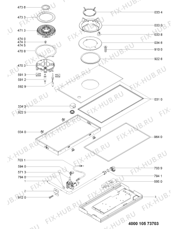 Схема №1 AKT 351/IX с изображением Затычка для плиты (духовки) Whirlpool 481010445315