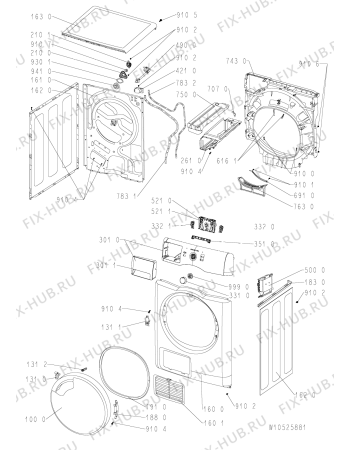 Схема №2 AZB 7470 с изображением Модуль (плата) для стиральной машины Whirlpool 481010471586