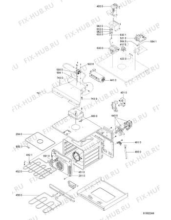 Схема №2 AKZ 389 IX с изображением Запчасть для электропечи Whirlpool 481241378694