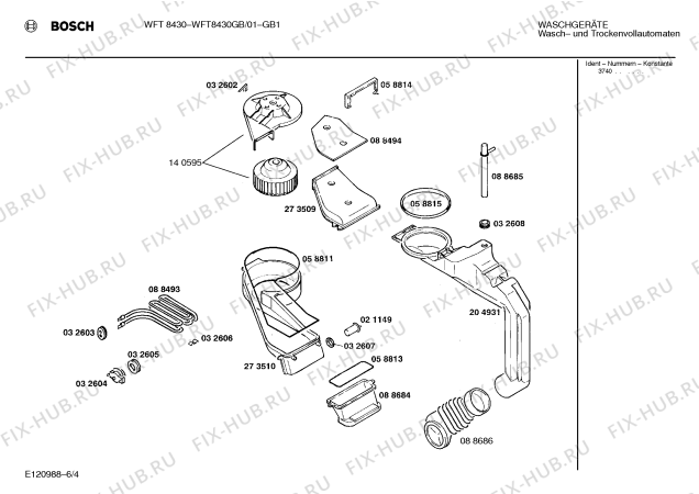 Схема №6 WFT8430GB WFT8430 с изображением Панель для стиральной машины Bosch 00286164