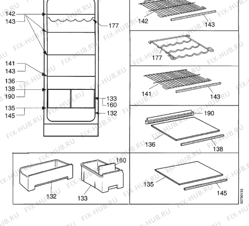 Взрыв-схема холодильника Electrolux ER8319C - Схема узла Section 3