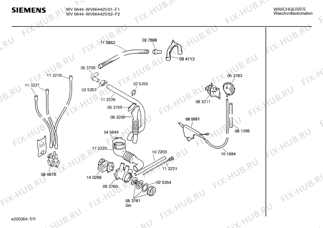 Схема №5 WV664425 WV6644 с изображением Покрытие Siemens 00030231