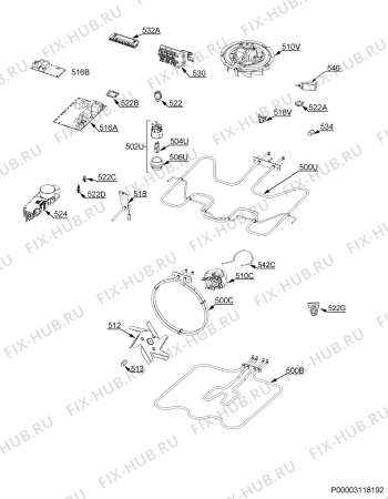 Взрыв-схема плиты (духовки) Aeg EPS55132XM - Схема узла Electrical equipment