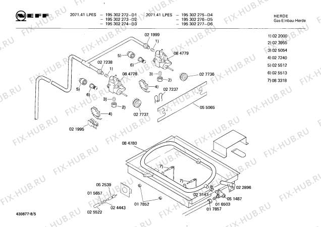 Схема №8 195302275 2071.41LPES с изображением Панель управления для плиты (духовки) Bosch 00115947