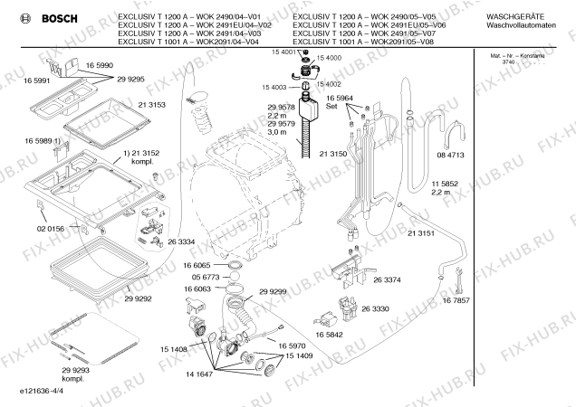 Схема №4 WOK2091 EXCLUSIV T1001A с изображением Панель управления для стиралки Bosch 00354028