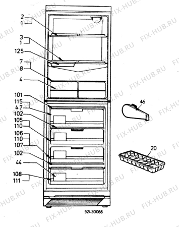 Взрыв-схема холодильника Tricity Bendix FD970W - Схема узла C10 Interior