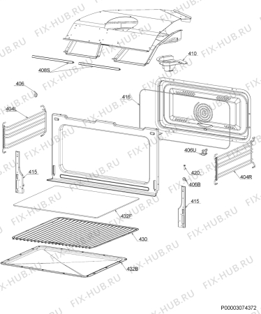 Взрыв-схема плиты (духовки) Electrolux EVEM677BA - Схема узла Oven