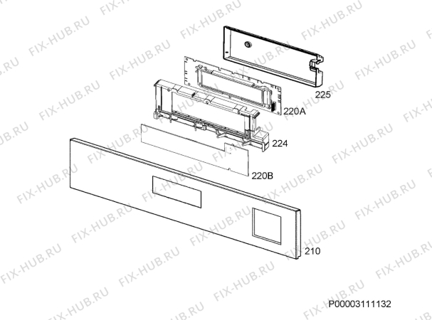 Взрыв-схема плиты (духовки) Aeg BS5836480B - Схема узла Command panel 037