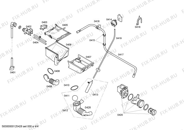 Взрыв-схема стиральной машины Bosch WAE24469ZA - Схема узла 04