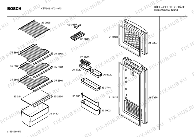 Взрыв-схема холодильника Bosch KSV24310 - Схема узла 02