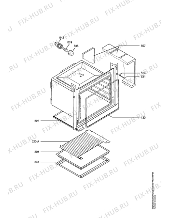 Взрыв-схема плиты (духовки) Aeg Electrolux B3191-4-M  EURO - Схема узла Oven