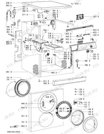 Схема №2 KOBLENZ 1470 с изображением Обшивка для стиралки Whirlpool 480111100377