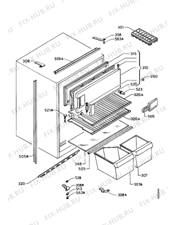 Взрыв-схема холодильника Electrolux ER1522P - Схема узла Housing 001