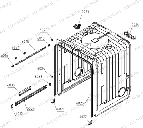 Взрыв-схема посудомоечной машины Asko DFI664XXL.U (728608, DW40.2) - Схема узла 07