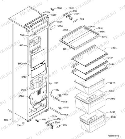 Схема №1 AIK2654R с изображением Лоток (форма) для холодильника Aeg 140008358065