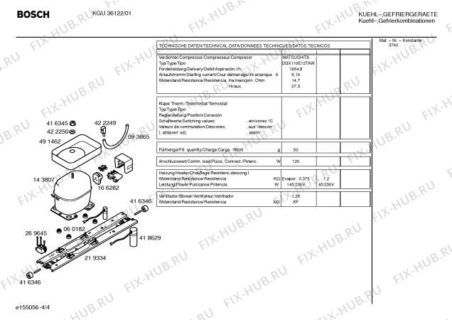 Взрыв-схема холодильника Bosch KGU36122 - Схема узла 04