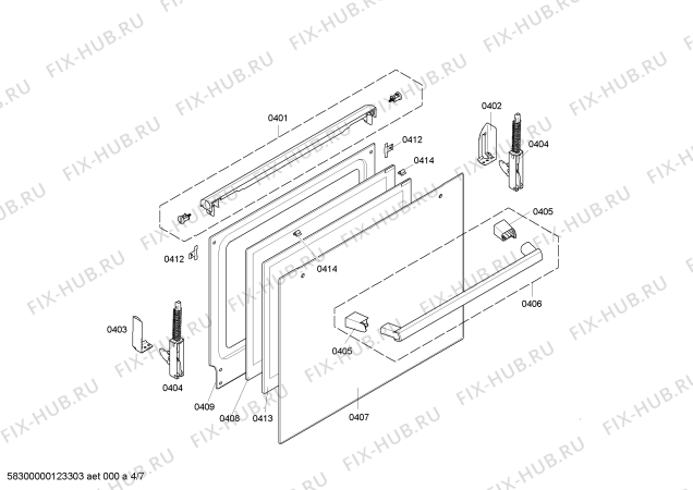 Взрыв-схема плиты (духовки) Bosch HLN424020V - Схема узла 04