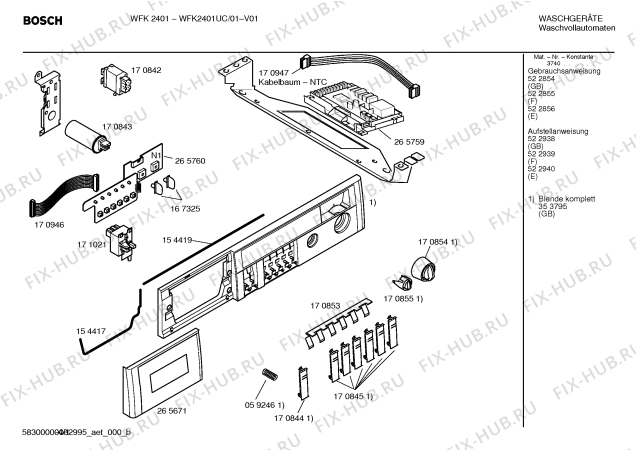 Схема №4 WFK2401UC WFK2401 с изображением Мотор для стиральной машины Bosch 00141860