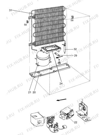 Взрыв-схема холодильника Zanussi ZC2404-1R - Схема узла Cooling system 017