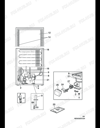 Взрыв-схема холодильника Electrolux ERC32251W - Схема узла C10 Cold, users manual