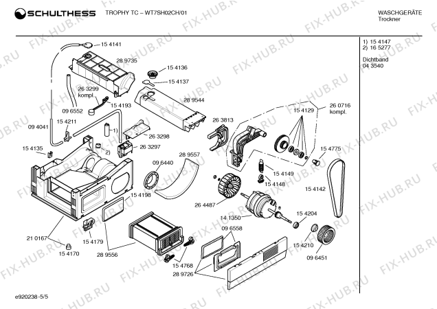 Схема №5 WT6SH01CH SCHULTHESS Verano 120 с изображением Крышка кнопки для электросушки Bosch 00162521