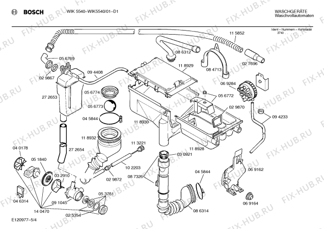 Схема №5 W4272G1 WI50 с изображением Температурная индикация для стиральной машины Bosch 00150206