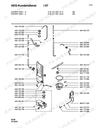 Взрыв-схема посудомоечной машины Aeg FAV3220I-W  GB - Схема узла Water softener 066