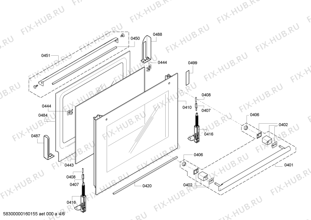 Взрыв-схема плиты (духовки) Bosch HBG73UE50 - Схема узла 04