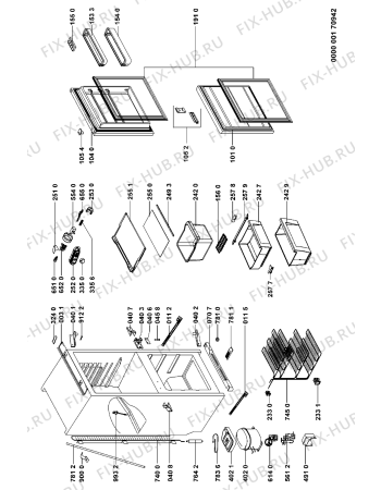 Схема №1 TKR661024 (F090464) с изображением Наставление для холодильной камеры Indesit C00357542