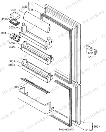 Взрыв-схема холодильника Zanussi ZI918/9KA - Схема узла Door 003