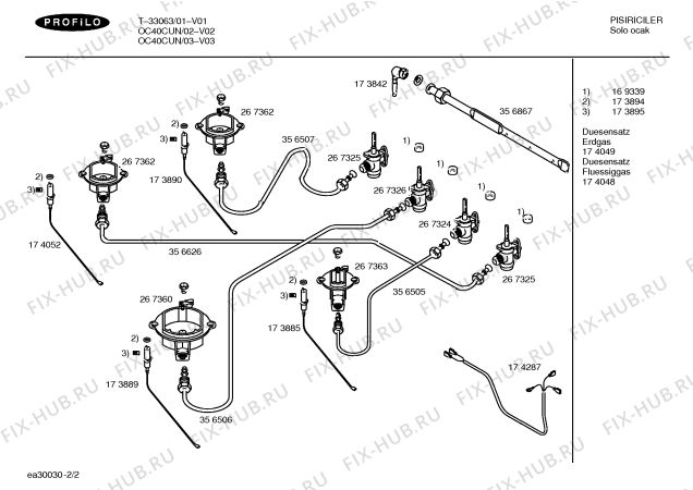 Схема №2 T-33063 с изображением Инструкция по эксплуатации для духового шкафа Bosch 00526313