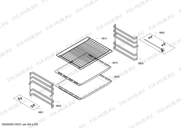 Взрыв-схема плиты (духовки) Bosch HEA73B550 - Схема узла 06