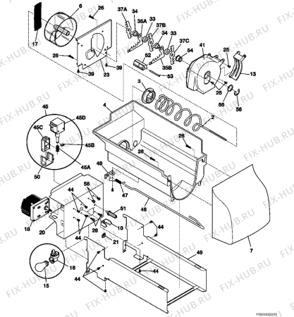 Взрыв-схема холодильника Electrolux ERL7280X4 - Схема узла Ice container