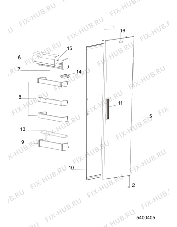 Схема №3 SW8AM2CWHRL (F104366) с изображением Дверка для холодильной камеры Indesit C00510361