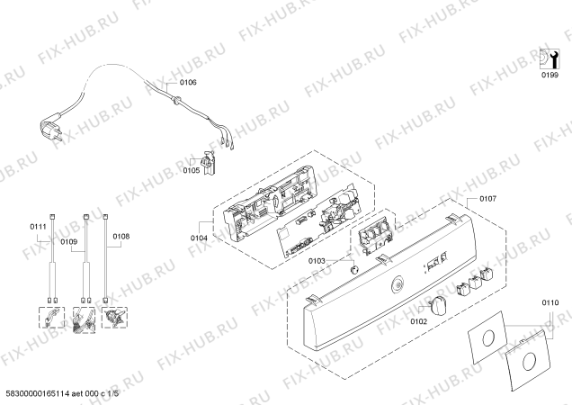 Схема №5 TCB50010 с изображением Панель управления для сушилки Bosch 00702867
