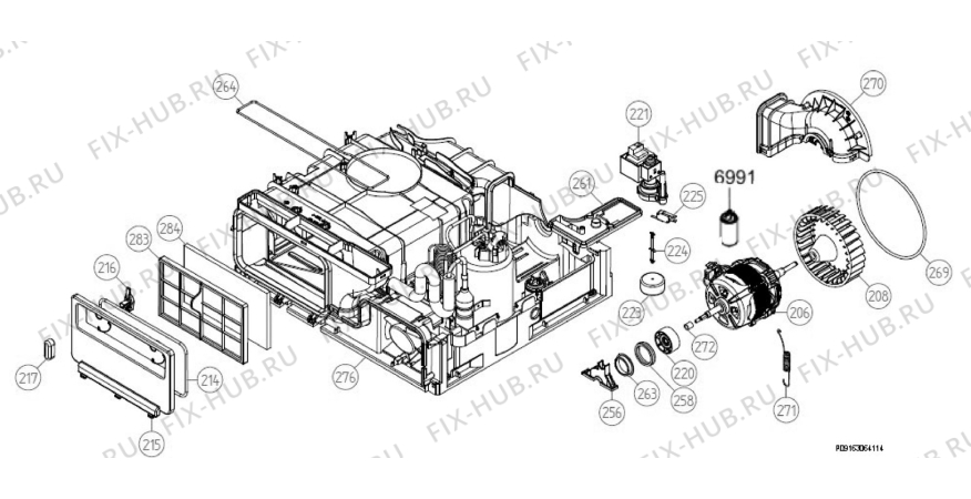 Взрыв-схема стиральной машины Electrolux TWSL3M100 - Схема узла Motor