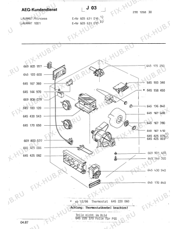 Взрыв-схема стиральной машины Aeg LAV1001 - Схема узла Electrical equipment 268