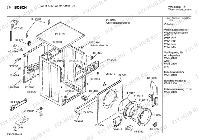 Схема №4 WFM2040IE WFM2040 с изображением Вставка для ручки для стиралки Bosch 00094332